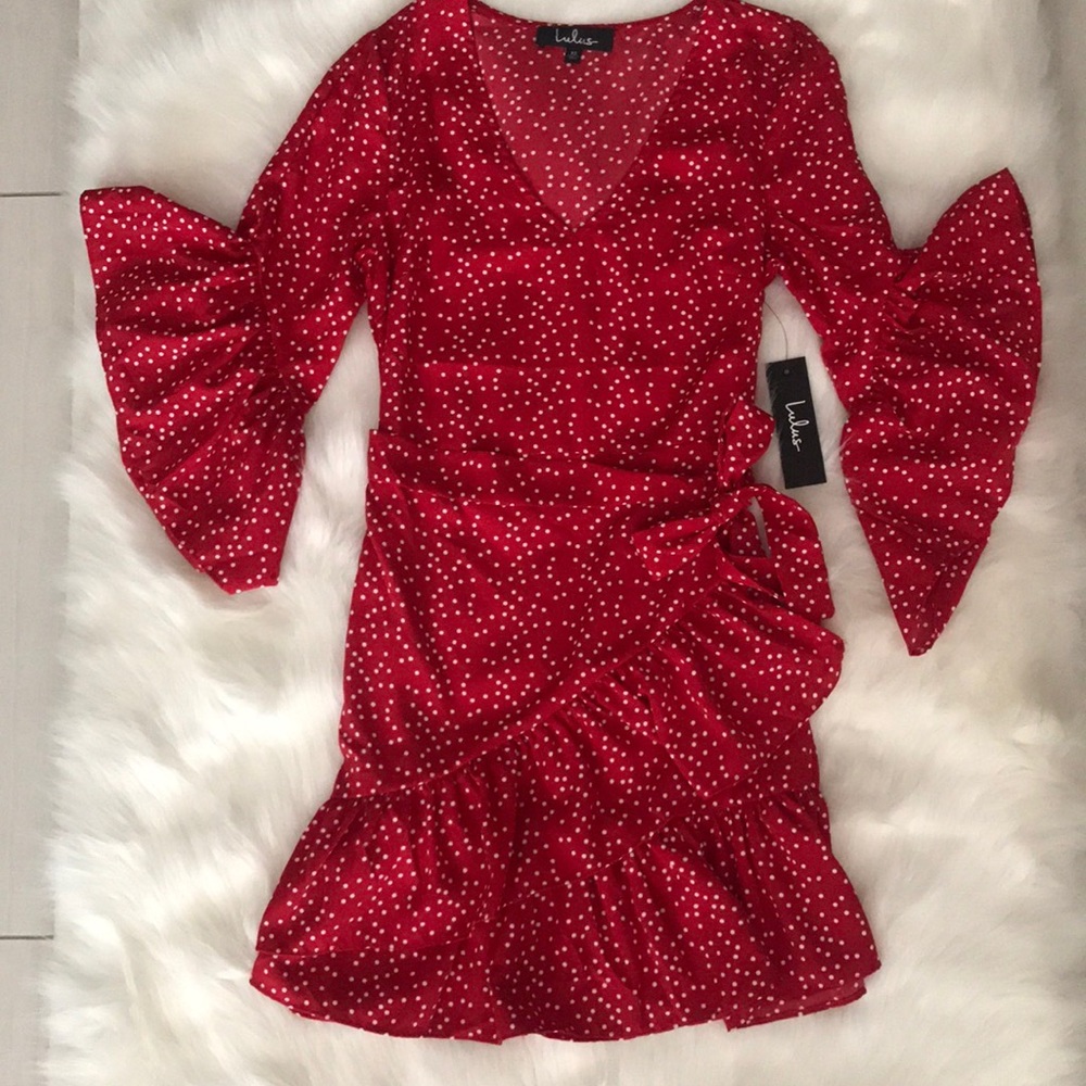 Lulu’s Red Polka Dot Wrap Dress